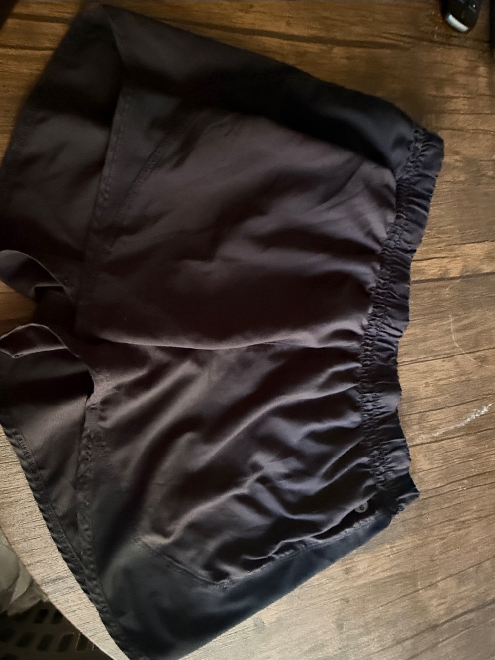 Black Elastic Waist Shorts